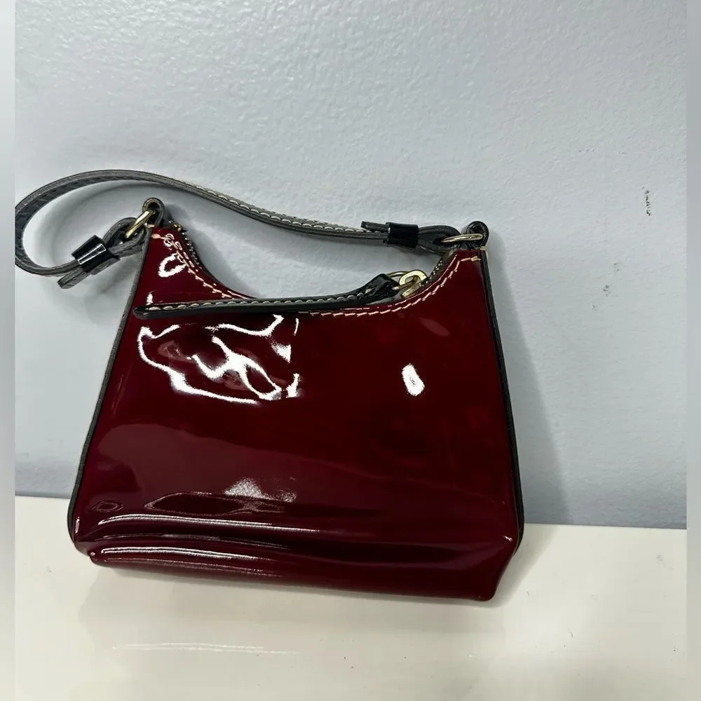 Dooney & Bourke Bitsy Mini Vintage Burgundy Bag - Picture 2 of 5